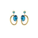 BRINCOS SENCIA COM CRISTAL AZUL - AÇO INOXIDÁVEL