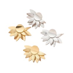  Brincos Meia Flor - Aço Inoxidável