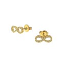 BRINCOS INFINITO COM ZIRCÔNIAS - AÇO INOXIDÁVEL