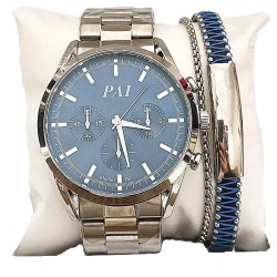 CONJUNTO RELÓGIO E PULSEIRA PAI - AÇO INOXIDÁVEL