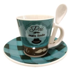 CONJUNTO CAFÉ DIA DO PAI - CERÂMICA