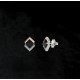 BRINCOS CRISTAL PRETO E ZIRCÔNIAS - AÇO INOXIDÁVEL