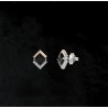 BRINCOS CRISTAL PRETO E ZIRCÔNIAS - AÇO INOXIDÁVEL