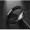 PULSEIRA DE COURO - PENA AÇO INOXIDÁVEL