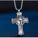 COLAR COM CRUZ E IMAGEM DE CRISTO - AÇO INOXIDÁVEL